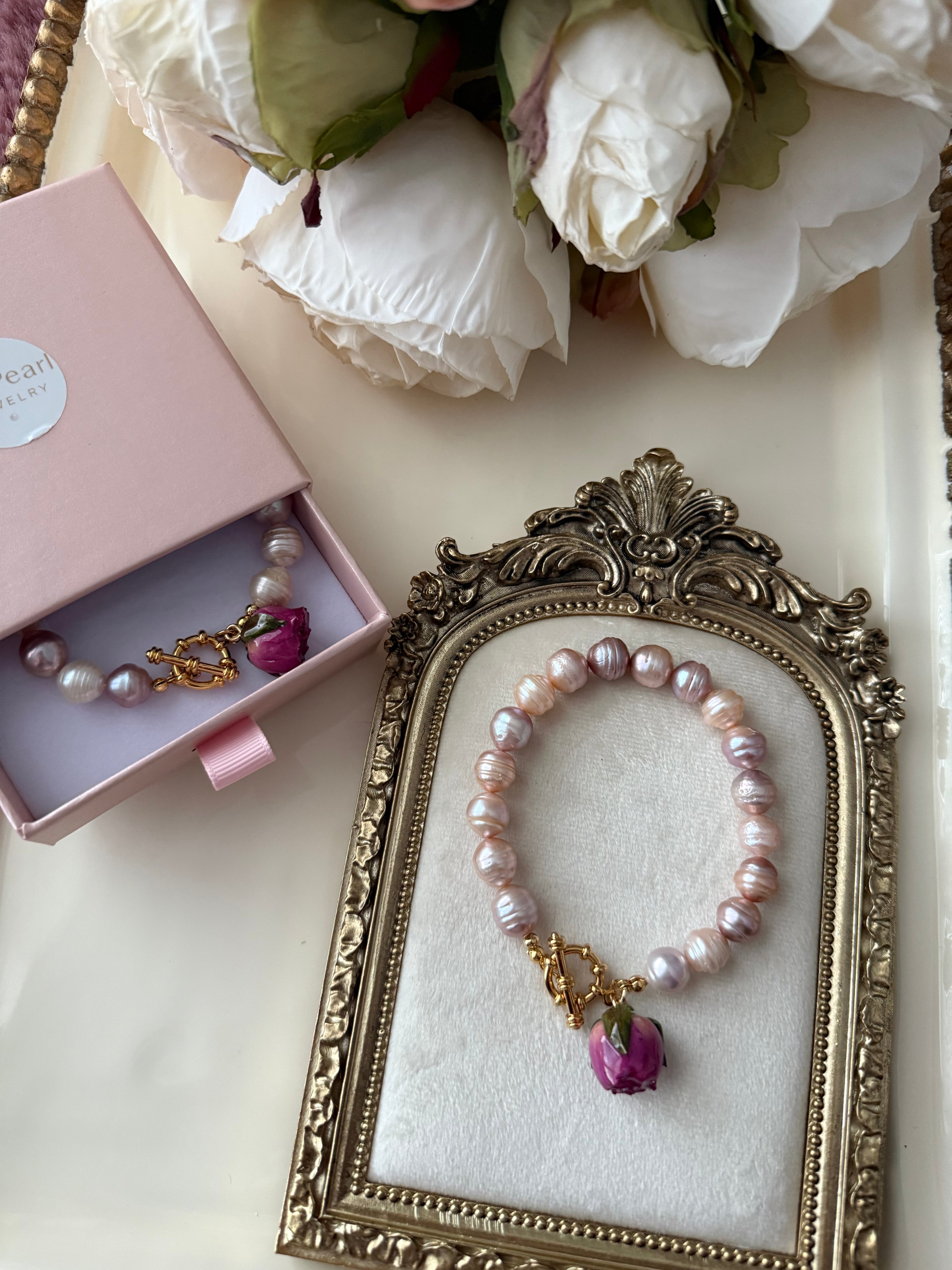 Rosebud Pearl Bracelet