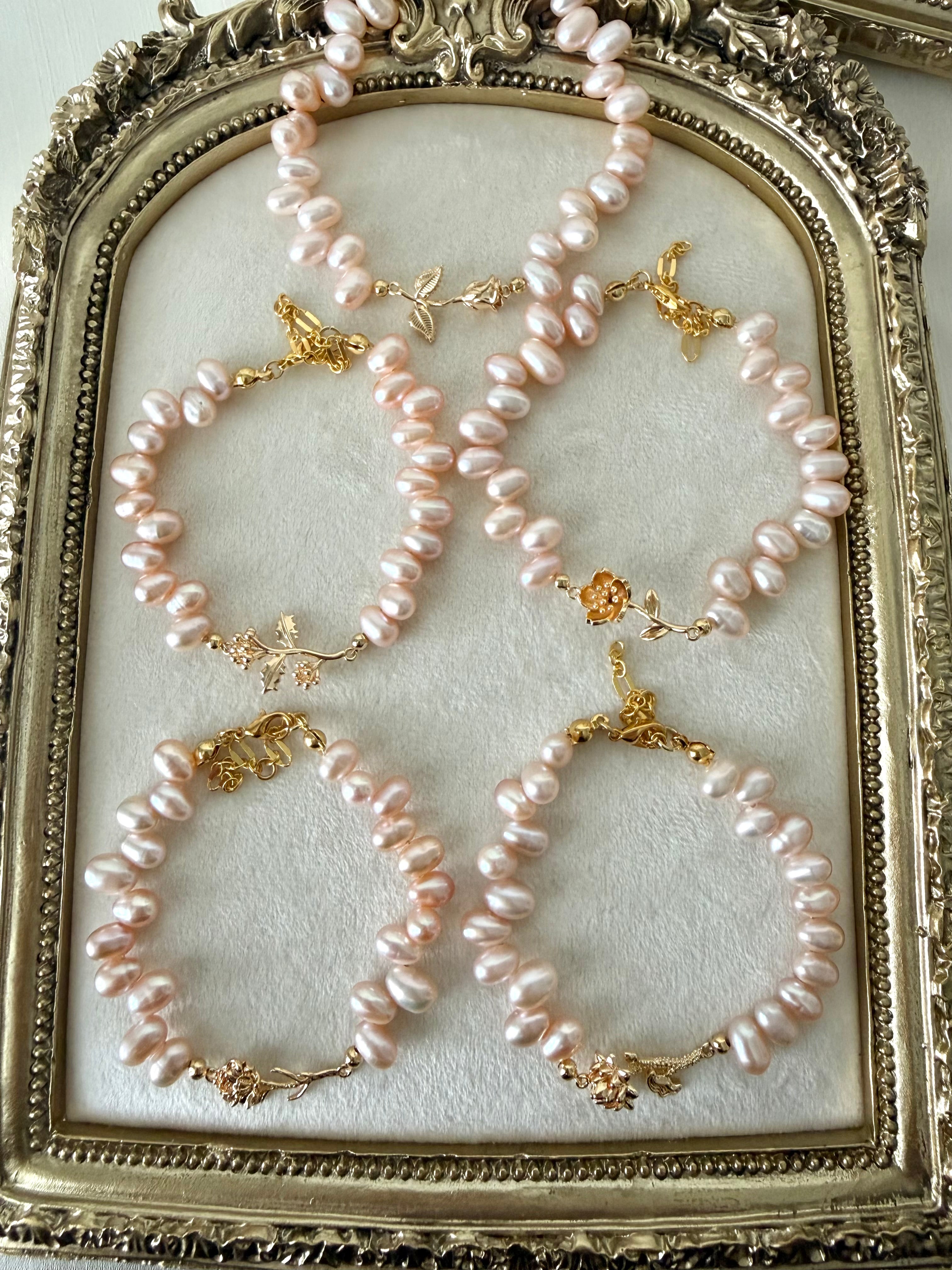 Blush Pearl Charm Bracelet