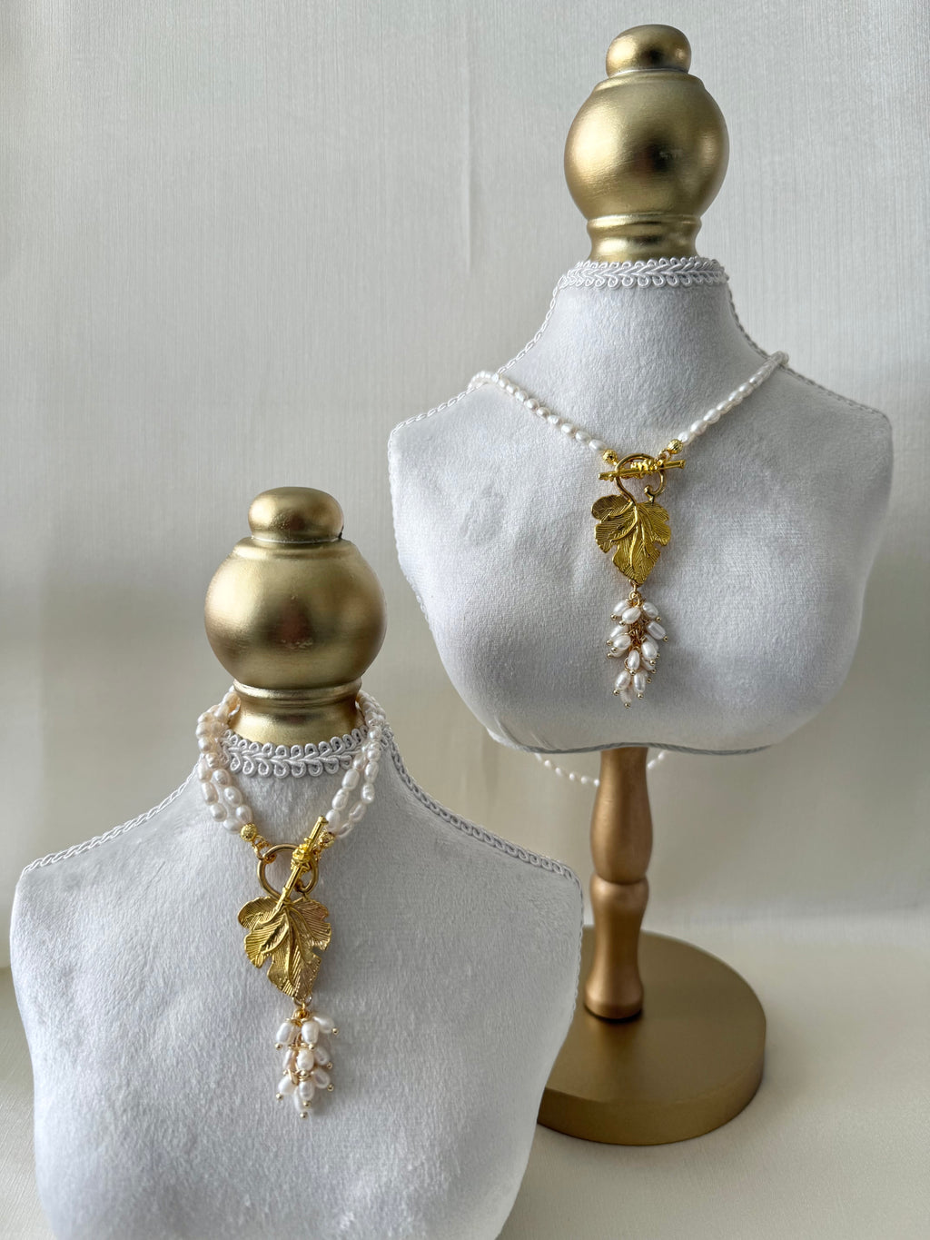 Golden Leaf Pearl Set